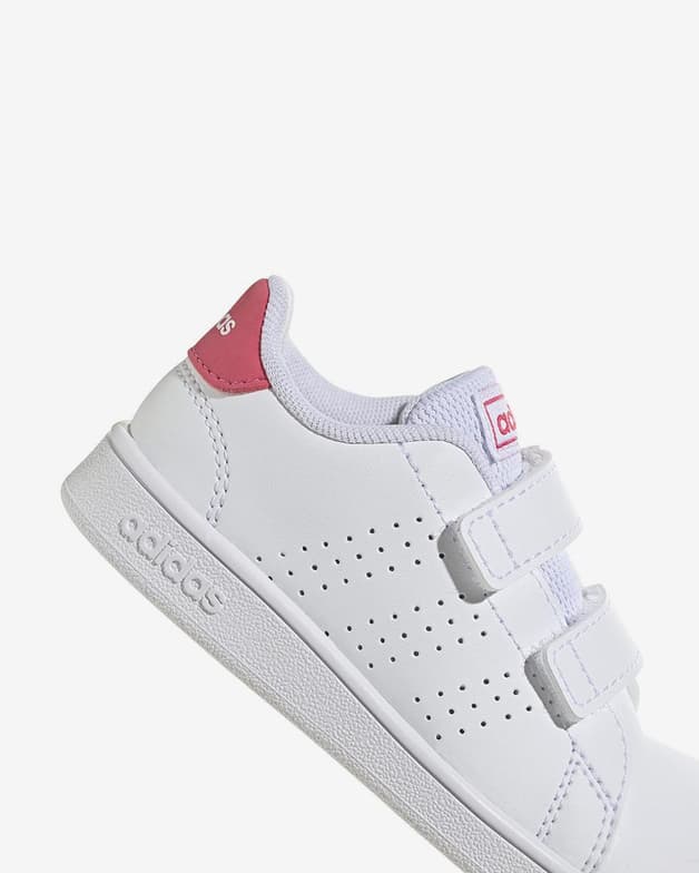 Zapatillas adidas Advantage con velcro blanco rosa bebé - #7