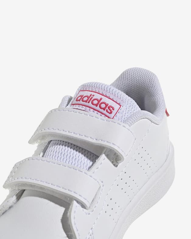 Zapatillas adidas Advantage con velcro blanco rosa bebé - #8