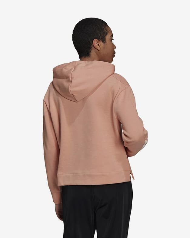 Sudadera con capucha adidas Essentials Relaxed 3S rosa blanco mujer - #3