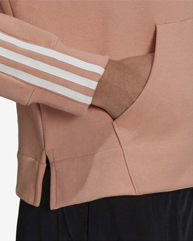 Sudadera con capucha adidas Essentials Relaxed 3S rosa blanco mujer - #5