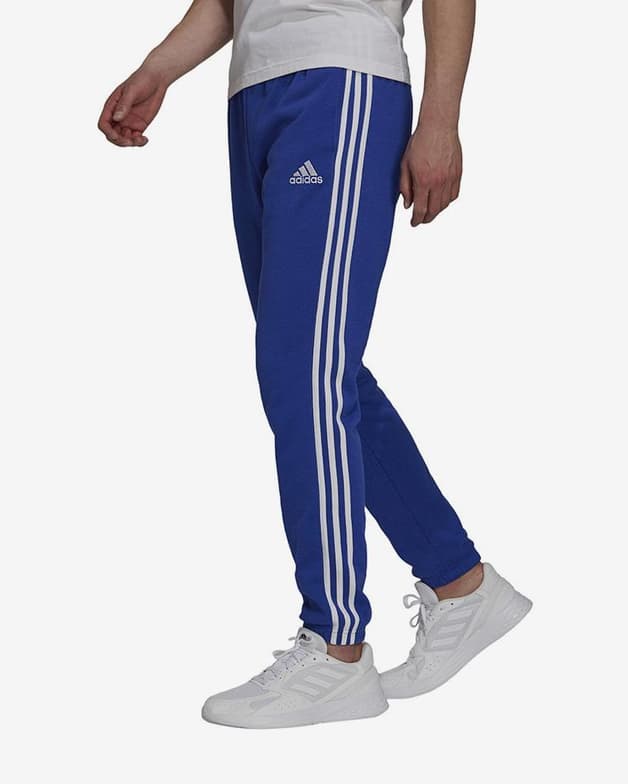 Pantalón largo adidas Essentials Fleece Tapered Elastic Cuff 3S azul blanco - #2
