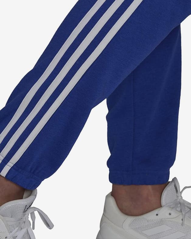 Pantalón largo adidas Essentials Fleece Tapered Elastic Cuff 3S azul blanco - #5