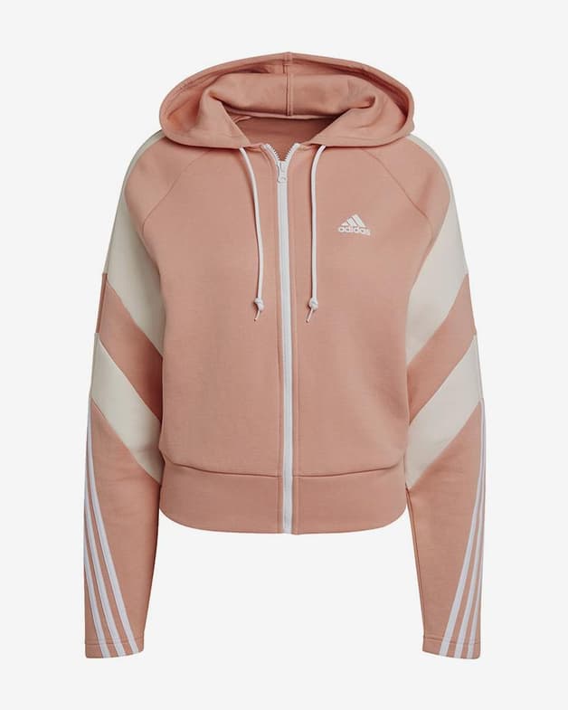Sudadera con capucha adidas Colorblock Full Zip rosa blanco mujer - #1