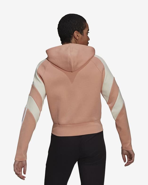 Sudadera con capucha adidas Colorblock Full Zip rosa blanco mujer - #3
