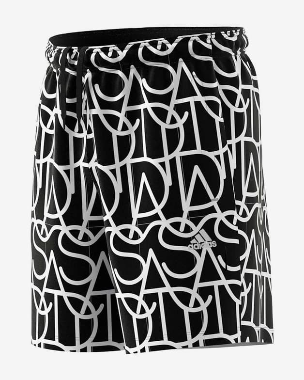 Pantalón corto adidas Script negro blanco - #2