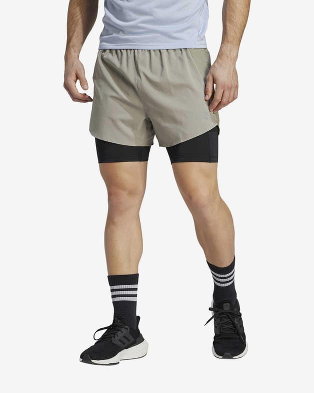 Pantalón corto adidas Designed for Running 2-in-1 marrón grisáceo - #2