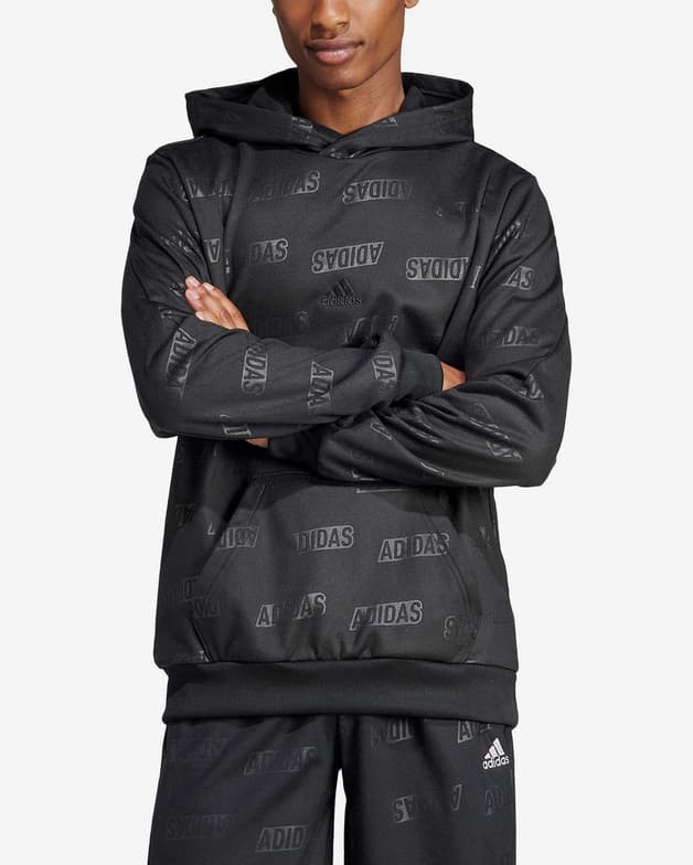 Sudadera con capucha adidas Embossed Polar Fleece negro gris - #4
