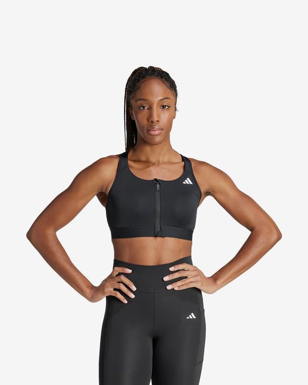 Sujetador adidas Powerreact Medium-Support negro puro blanco mujer - #3
