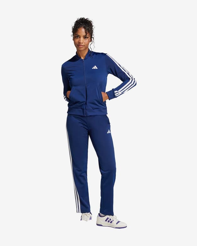Chándal adidas Essentials 3-Stripes azul marino blanco mujer - #1