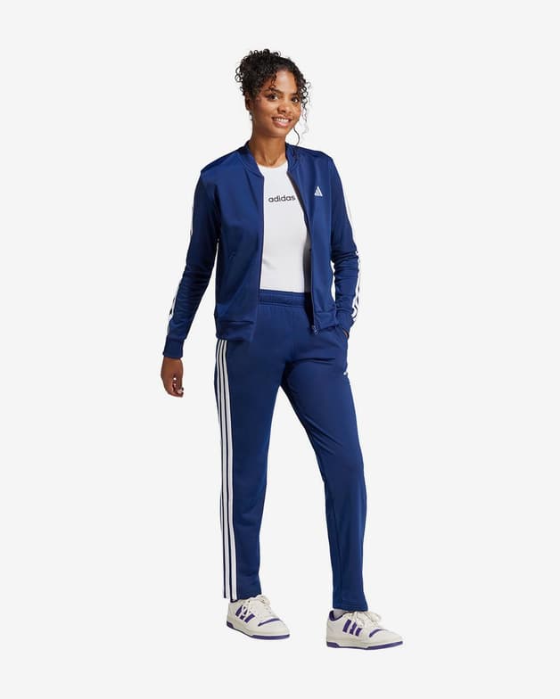 Chándal adidas Essentials 3-Stripes azul marino blanco mujer - #6