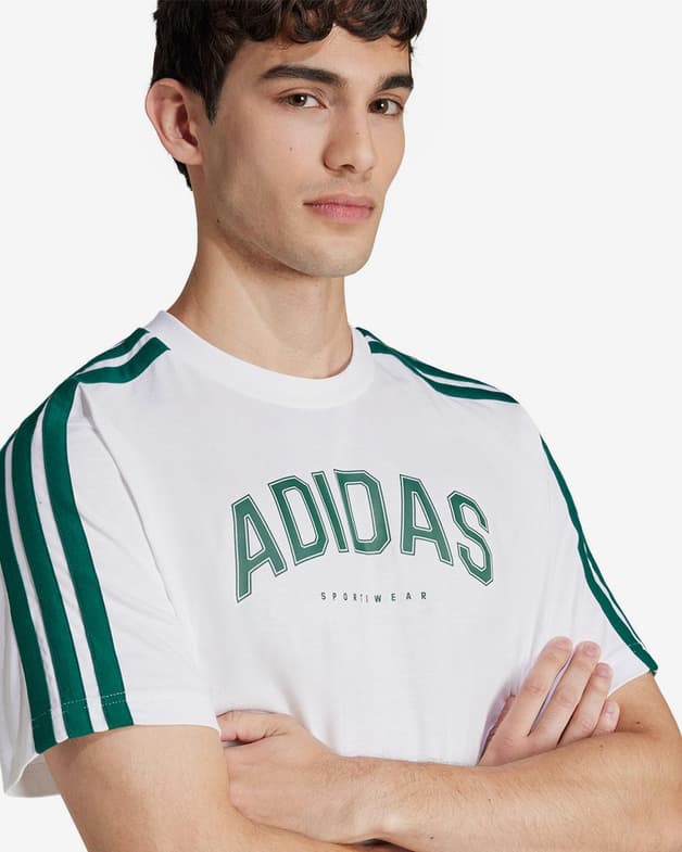 Camiseta adidas Codes Collegiate Linear Graphic manga corta blanco verde - #5