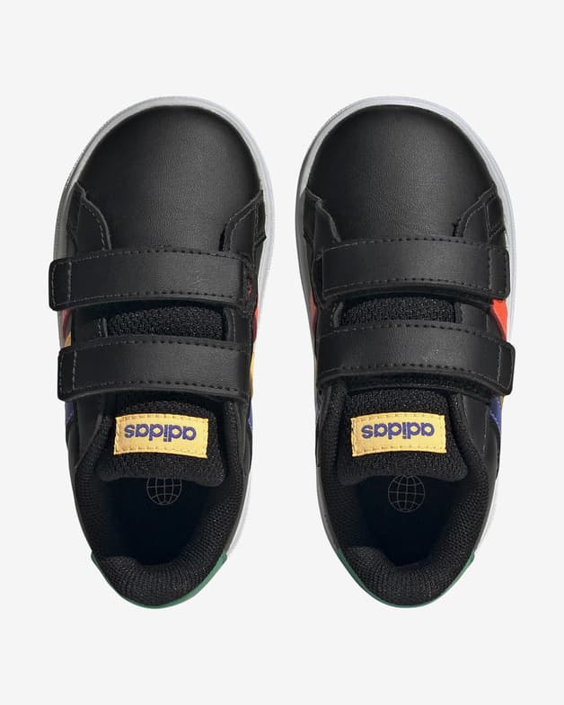 Zapatillas adidas Grand Court Hook and Loop negro puro verde bebé - #9