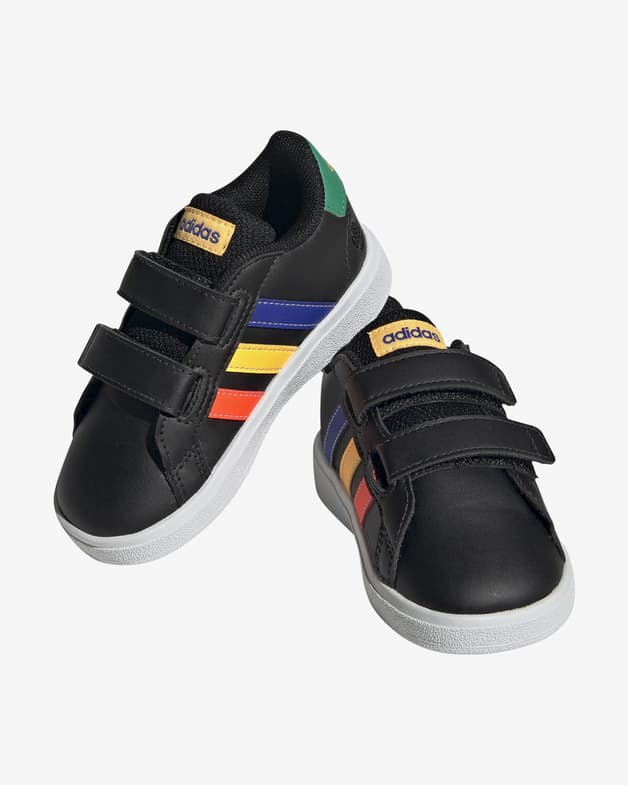 Zapatillas adidas Grand Court Hook and Loop negro puro verde bebé - #8