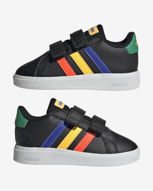 Zapatillas adidas Grand Court Hook and Loop negro puro verde bebé - #7