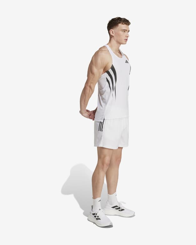 Camiseta adidas Adizero sin mangas blanco negro - #4