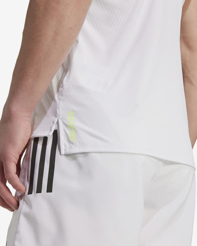 Camiseta adidas Adizero sin mangas blanco negro - #3