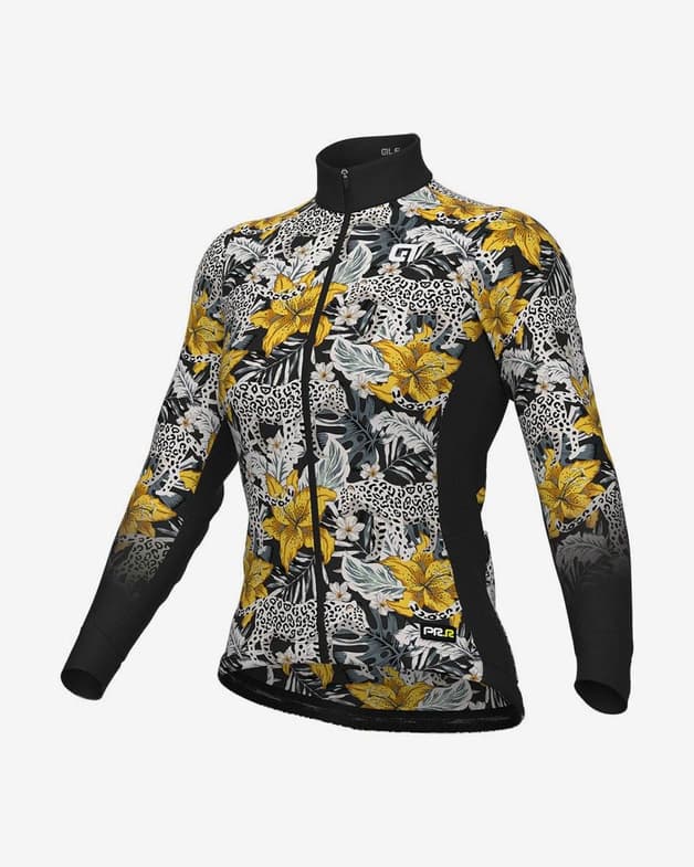 Maillot Alé PRR Hibiscus manche longue jaune noir blanc femme - #1