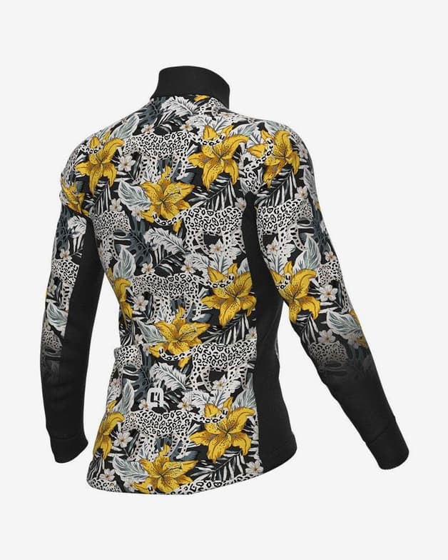 Maillot Alé PRR Hibiscus manche longue jaune noir blanc femme - #2