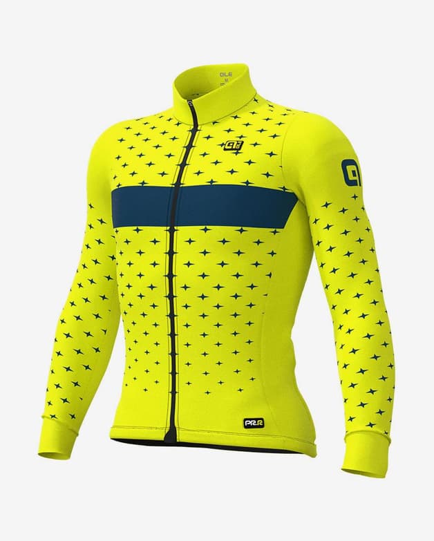 Maillot Alé PRR Stars manche longue jaune fluo bleu - #1