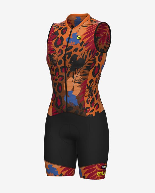 Traje integral Alé PR.E Esotika corto naranja negro mujer - #1