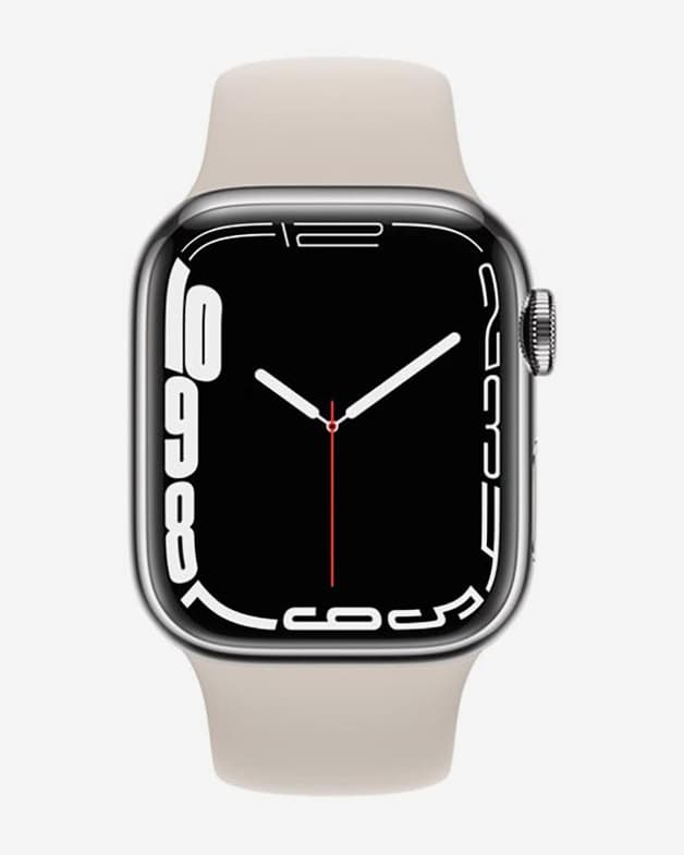 Apple Watch Series 7 GPS Cellular 41 mm Acero Inoxidable plateado con correa deportiva blanco - #2
