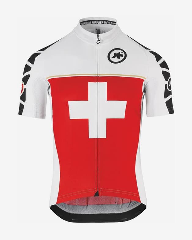 Maillot Assos Campionissimo SS.suissefedJersey_evo7 rojo Swiss - #1