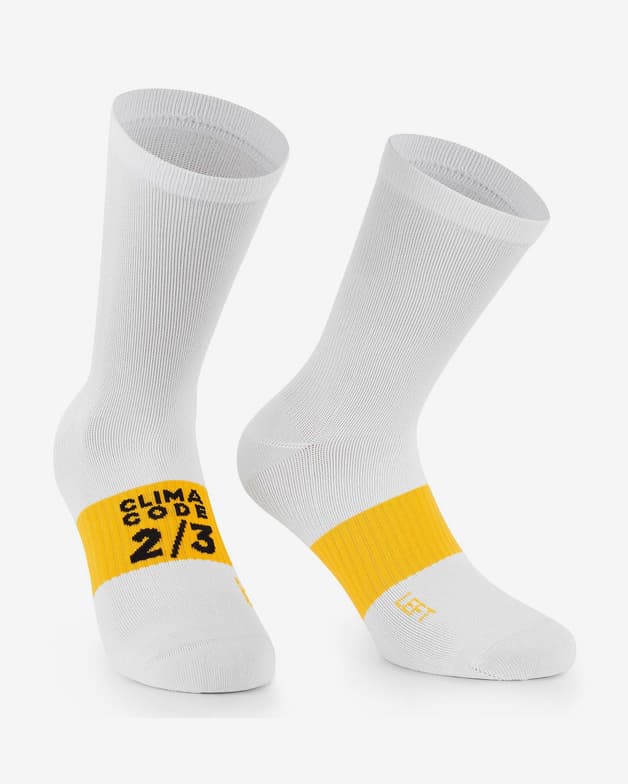 Calcetines Assos Spring Fall EVO blanco amarillo - #1