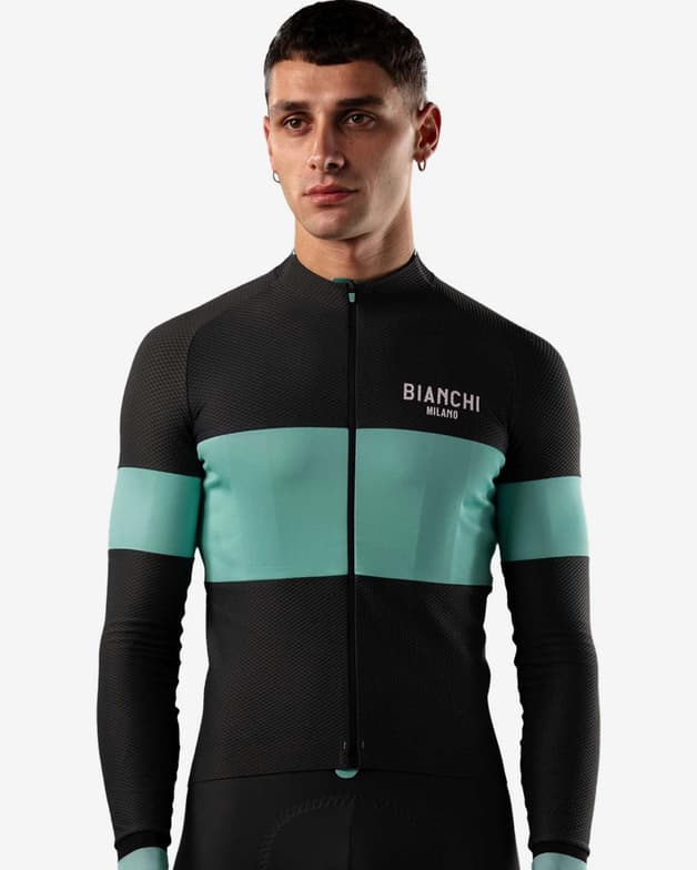 Maillot Bianchi Milano ICON 999 Thermo Jersey manga larga negro azul - #1