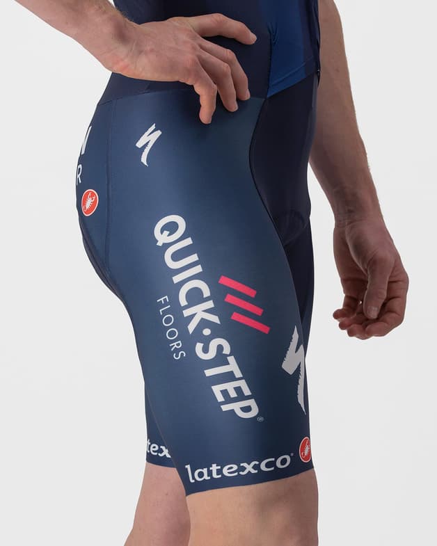 Traje integral Soudal Quick-Step 2023 Sanremo Rosso Corsa corto azul blanco - #6
