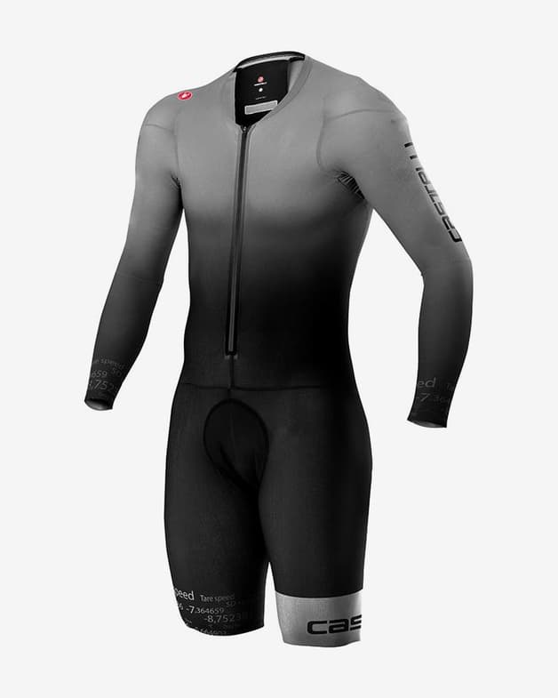 Traje integral Castelli Body Paint 4.X Rosso Corsa largo negro gris - #1