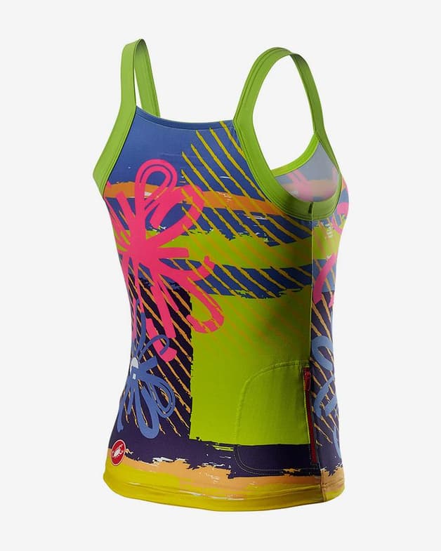 Maillot Castelli Top UPF 0 tirantes verde flúor multicolor mujer - #2