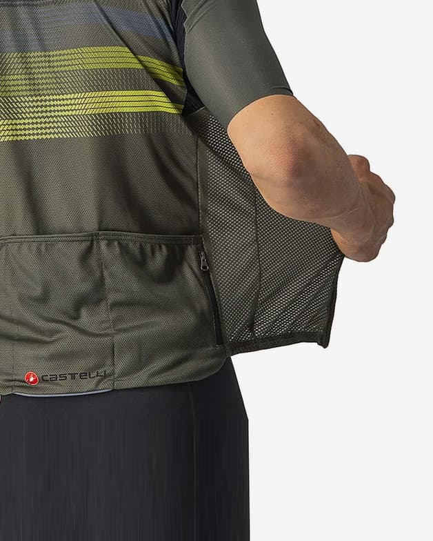 Maillot Castelli Endurance Pro manga corta verde oscuro amarillo azul - #8