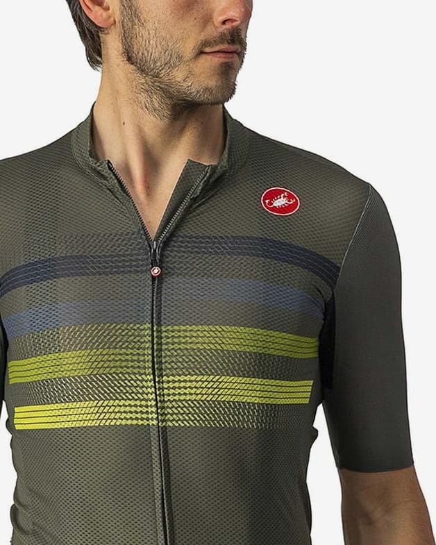 Maillot Castelli Endurance Pro manga corta verde oscuro amarillo azul - #9