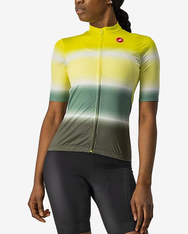 Maillot Castelli Dolce manche courte jaune vert foncé femme - #1