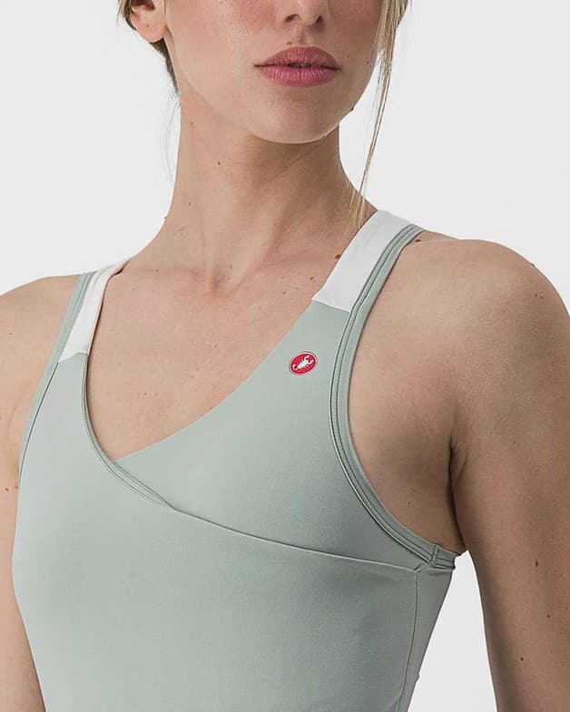 Maillot Castelli Solaris bretelles vert pâle femme - #4