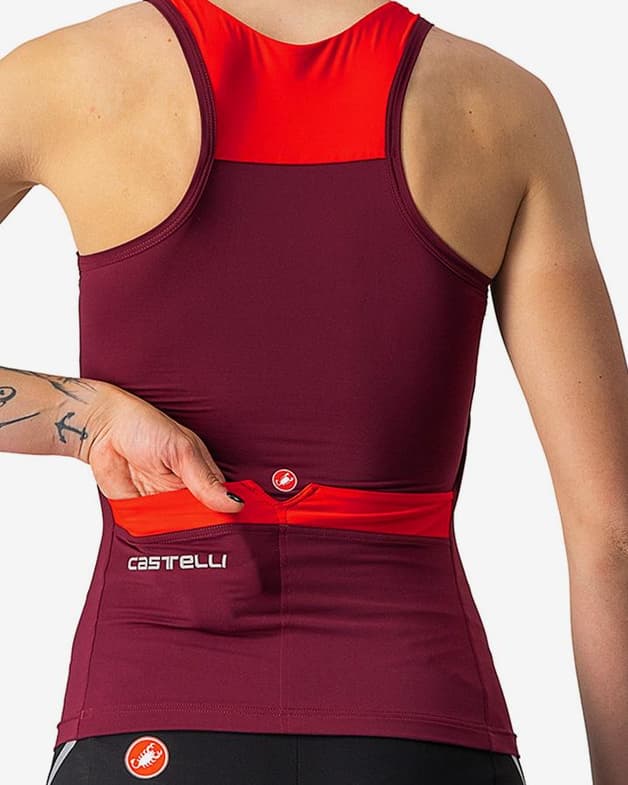 Maillot Castelli Solaris tirantes lila rojo mujer - #4