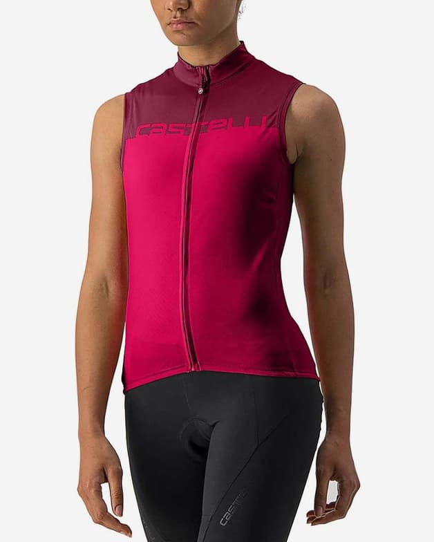 Maillot Castelli Velocissima sin mangas rojo burdeos mujer - #1