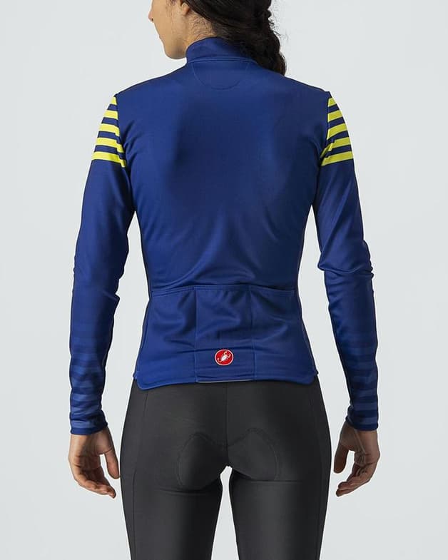 Maillot Castelli Atunno manga larga azul intenso amarillo mujer - #2