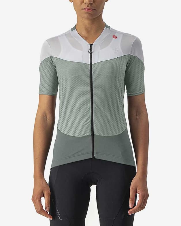 Maillot Castelli Gradient Color Block manga corta verde pálido blanco mujer - #1