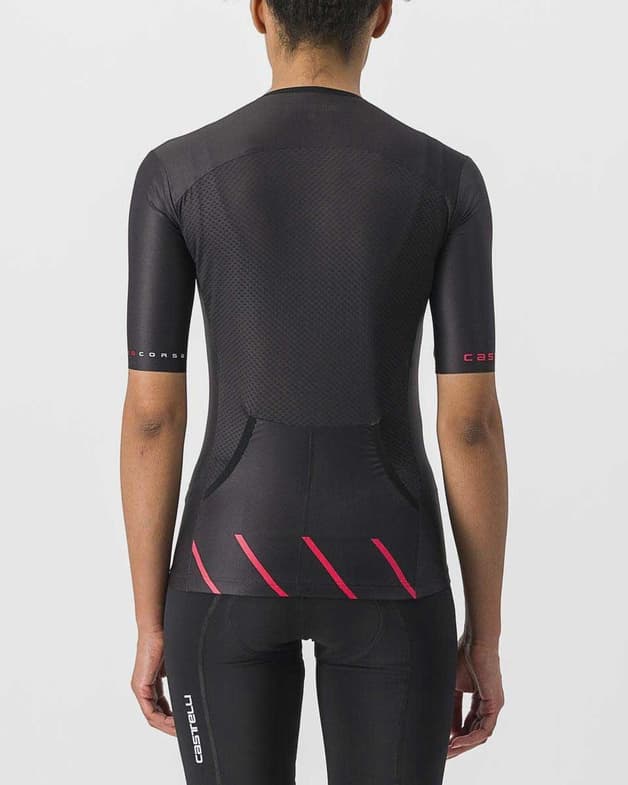 Maillot Castelli Free Speed 2 Race Top Rosso Corsa manga corta negro rojo hibisco mujer - #2
