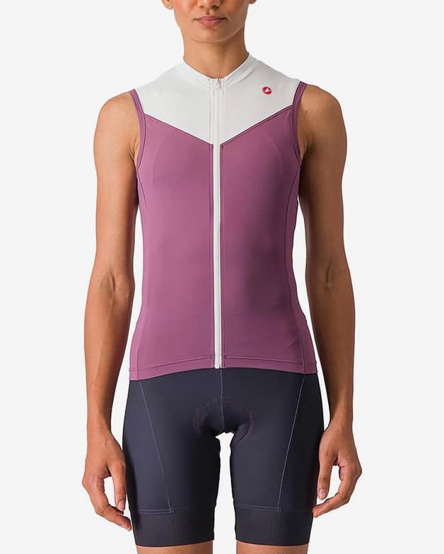 Maillot Castelli Solaris sin mangas lila marfil mujer - #1
