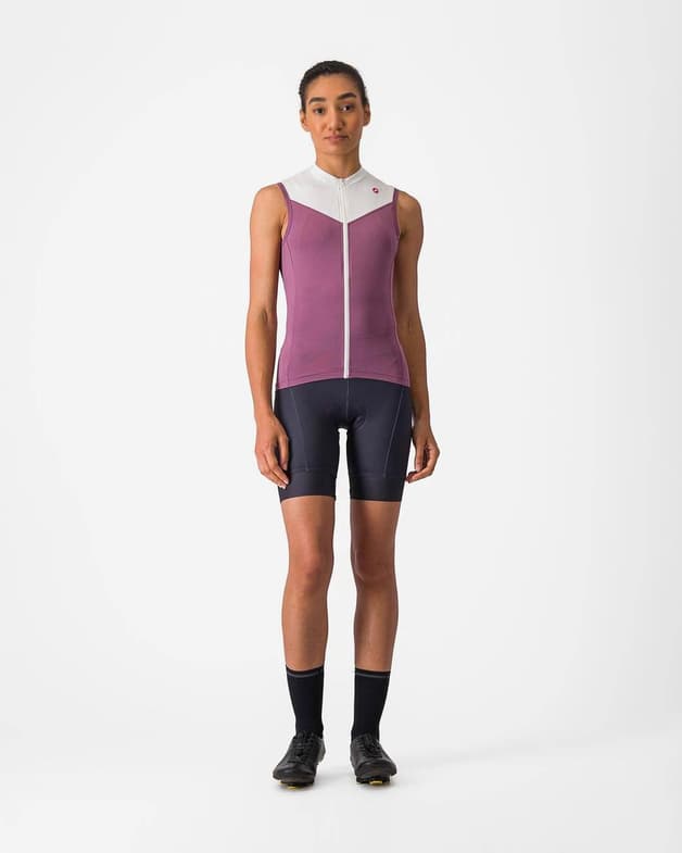 Maillot Castelli Solaris sin mangas lila marfil mujer - #7