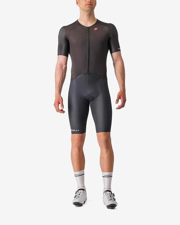 Traje integral Castelli Sanremo BTW Rosso Corsa corto negro - #1