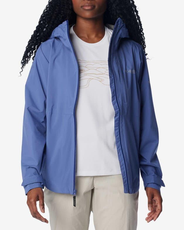 Chaqueta con capucha Columbia Ampli-Dry II Shell azul lila mujer - #4