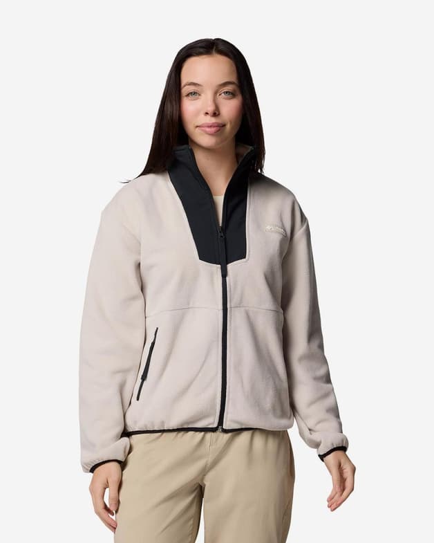 Forro polar Columbia Sequoia Grove Full Zip Fleece beige claro negro mujer - #1