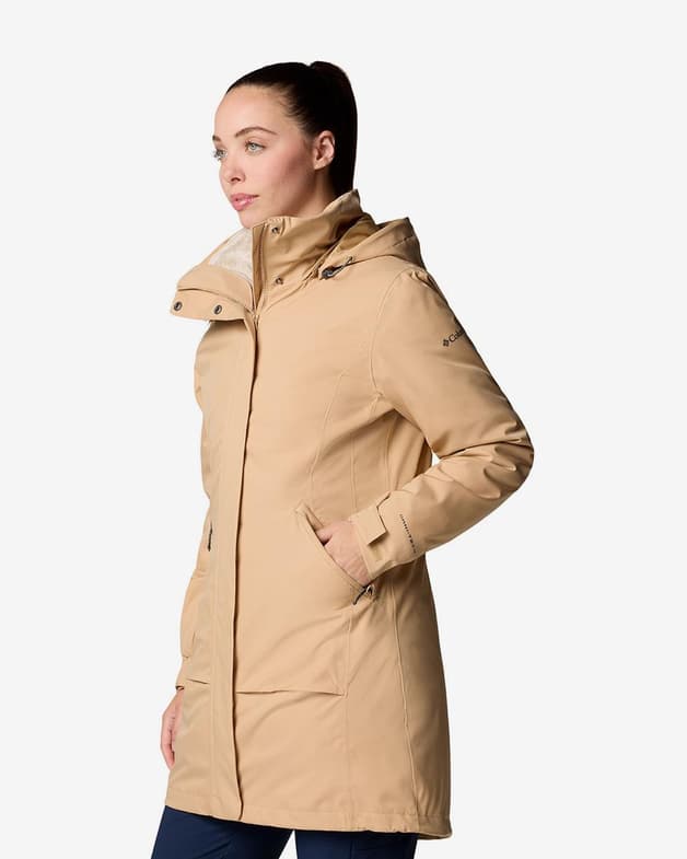 Chaqueta con capucha Columbia Pulaski II Interchange beige marrón mujer - #2