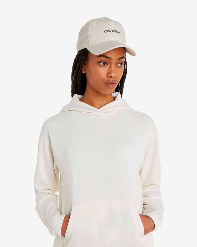 Sudadera con capucha Calvin Klein Fleece Middle Small Logo blanco mujer - #4
