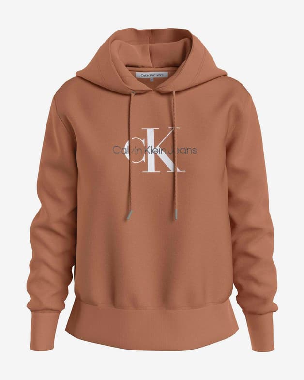 Sudadera con capucha Calvin Klein Jeans Archival Monologo naranja mujer - #1