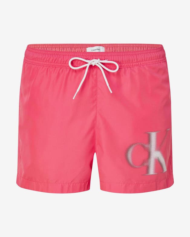 Bañador Calvin Klein Short Drawstring Graphic CK Monogram rosa blanco - #1
