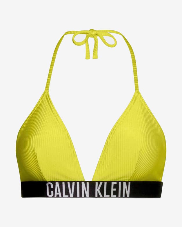 Top bikini Calvin Klein Triangle Textured Intense Power amarillo negro mujer - #1